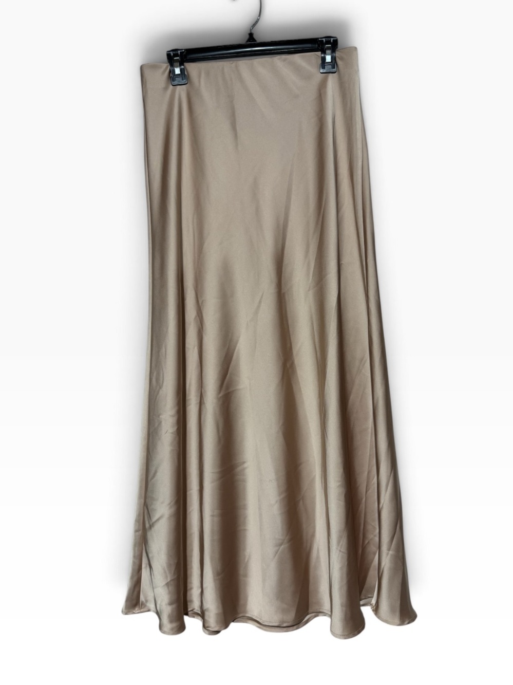 Satin Slip Skirt Champagne Gold Size Large Maxi Modest Wedding Holiday Festive